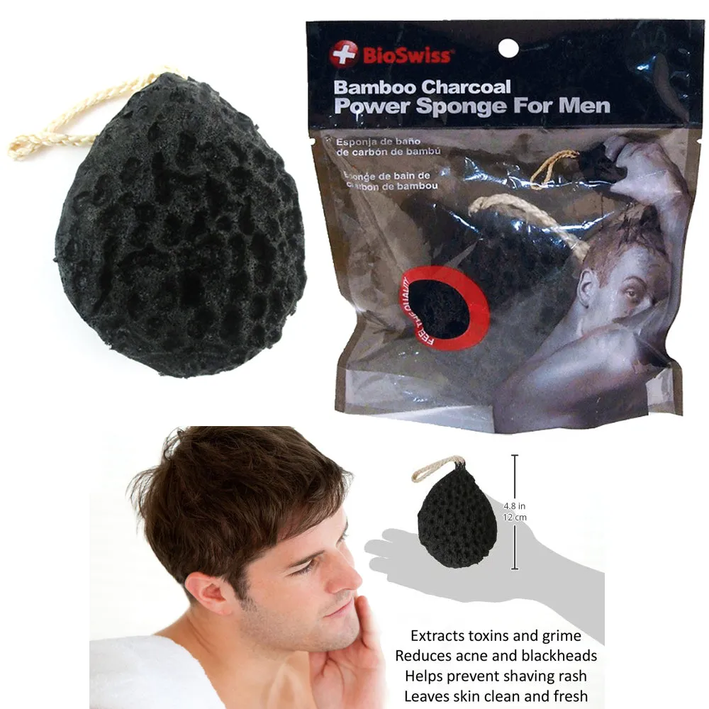 2 Charcoal Konjac Sponge Cleansing Puff Natural Skin Care Exfoliator Body Scrub