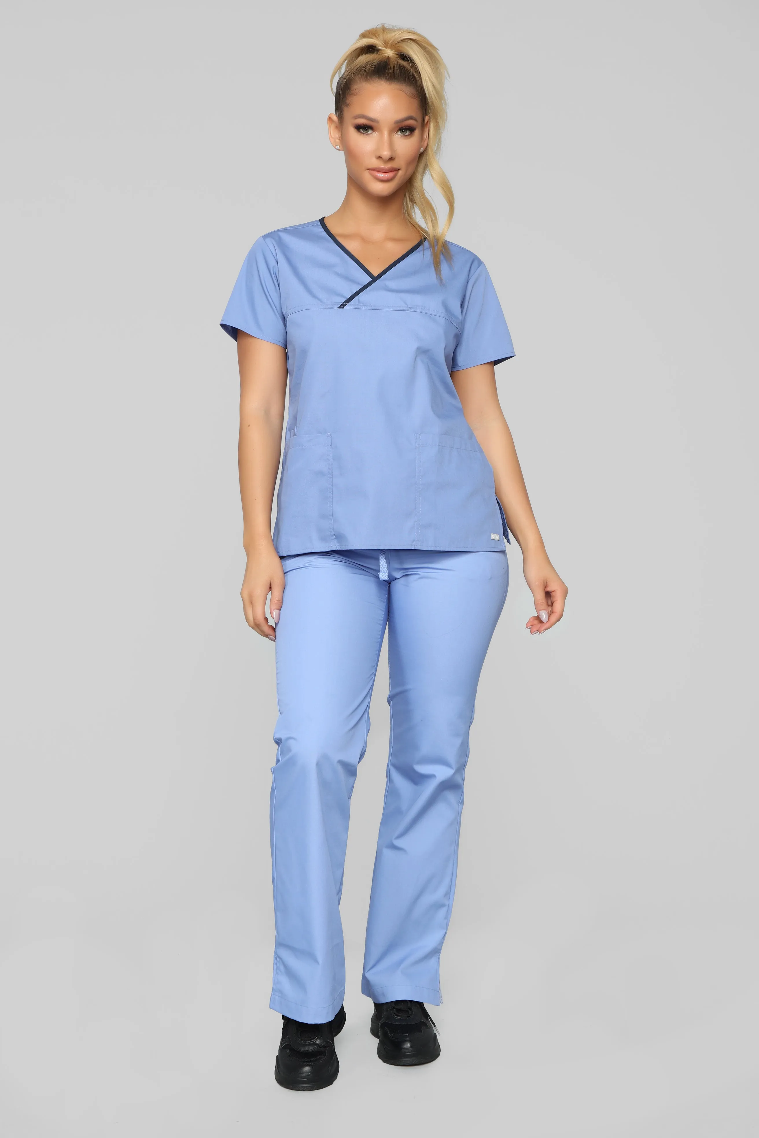 Be Patient Flare Scrub Pant - Ciel Blue