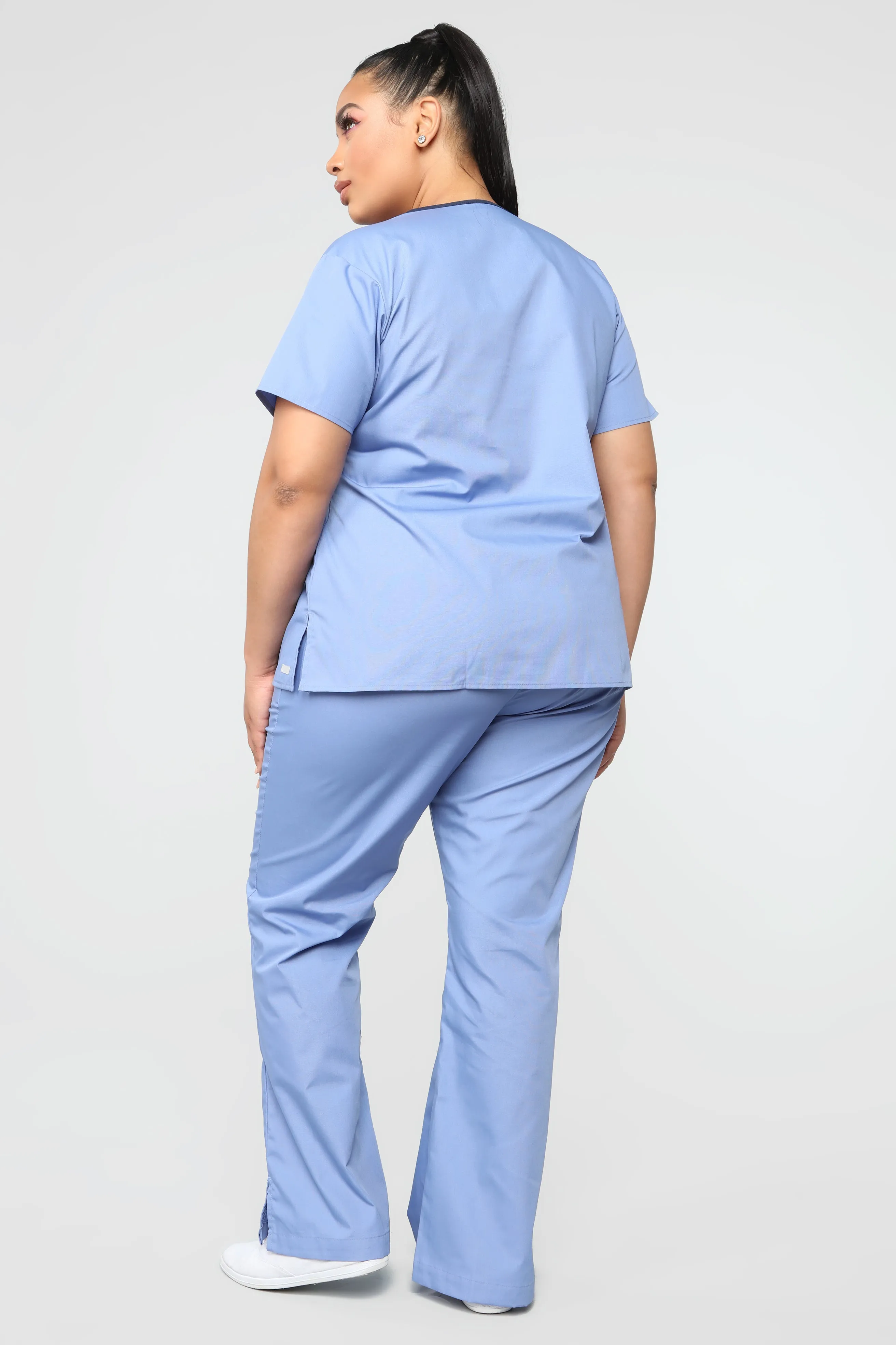 Be Patient Flare Scrub Pant - Ciel Blue