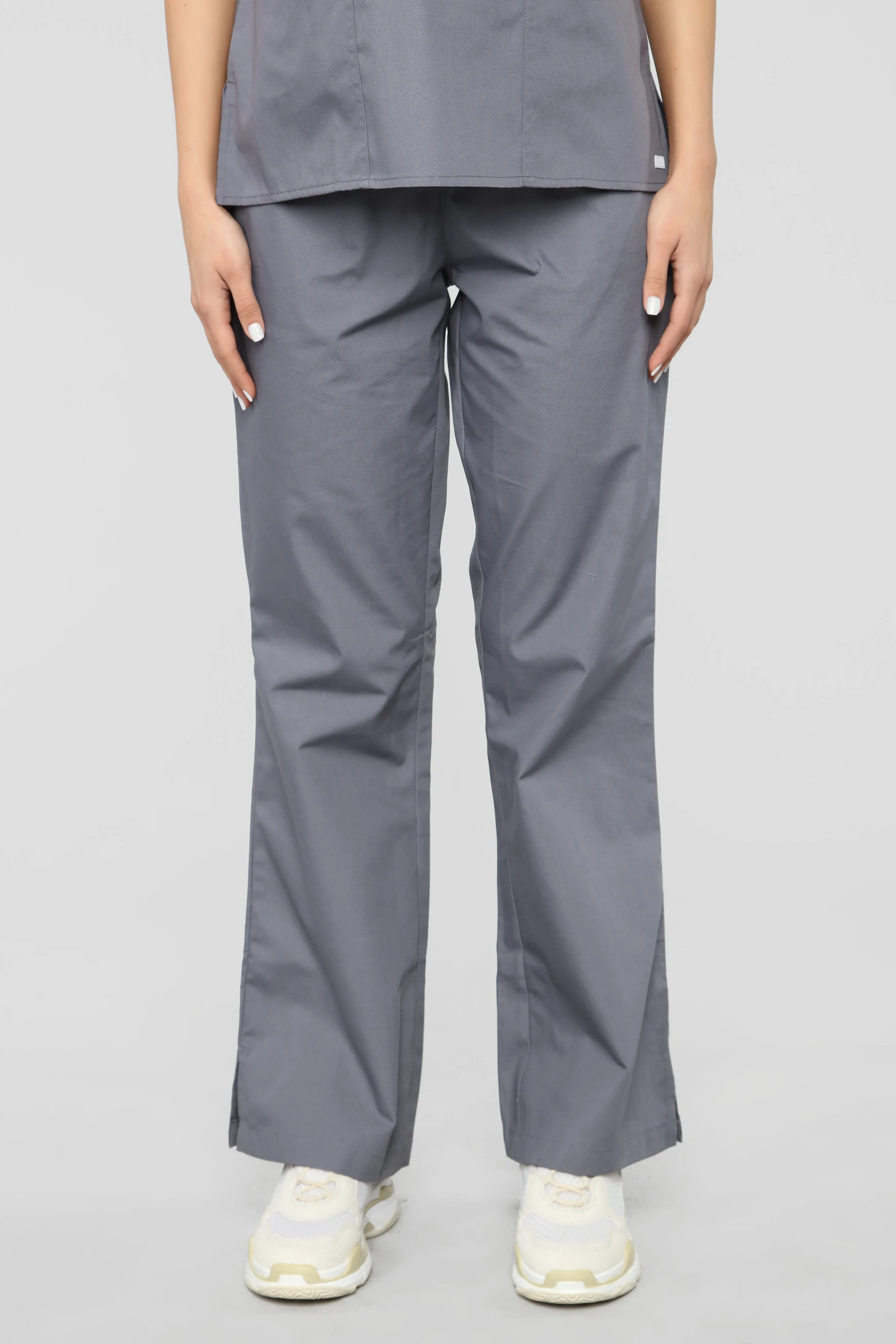 Be Patient Flare Scrub Pants - Pewter