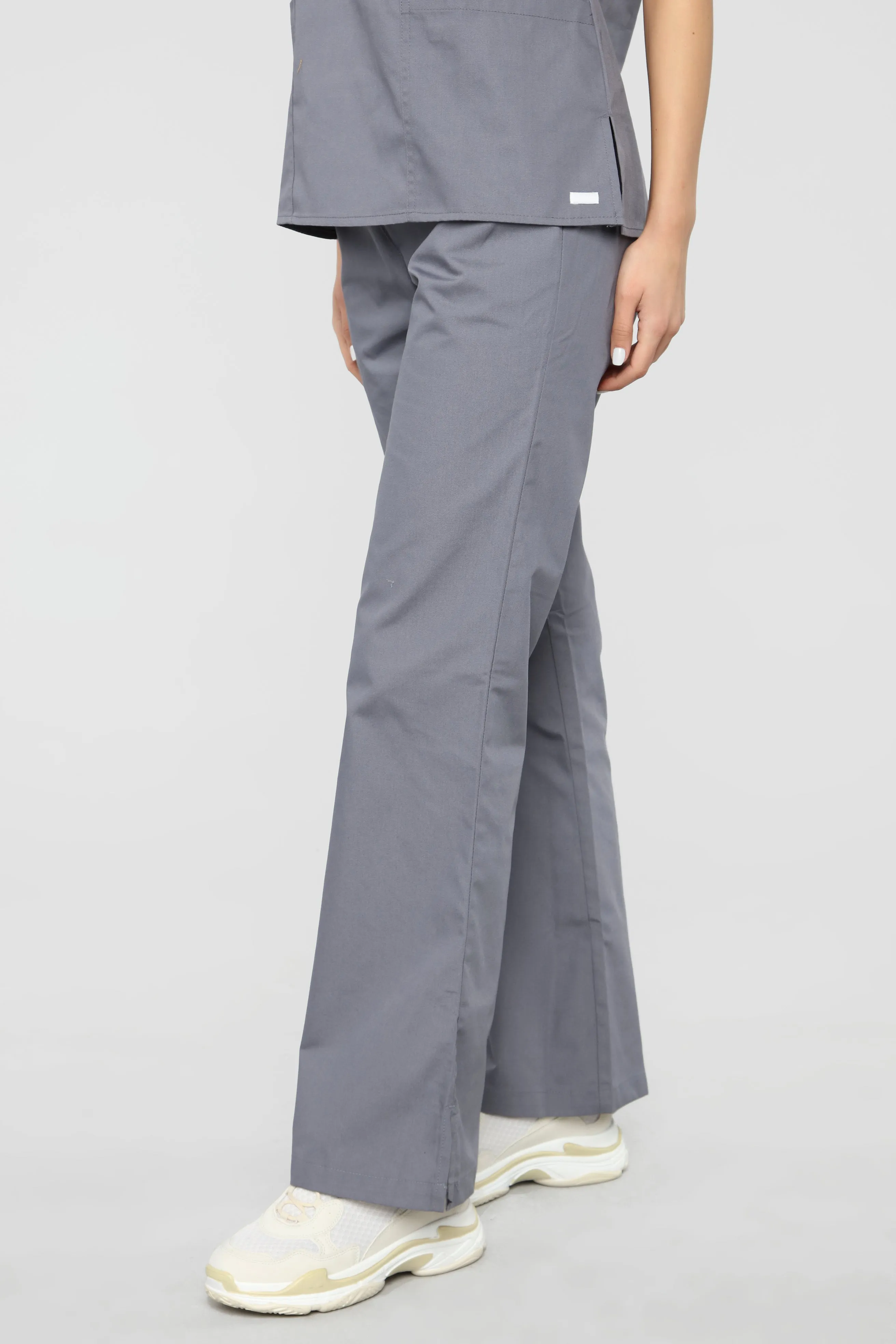 Be Patient Flare Scrub Pants - Pewter