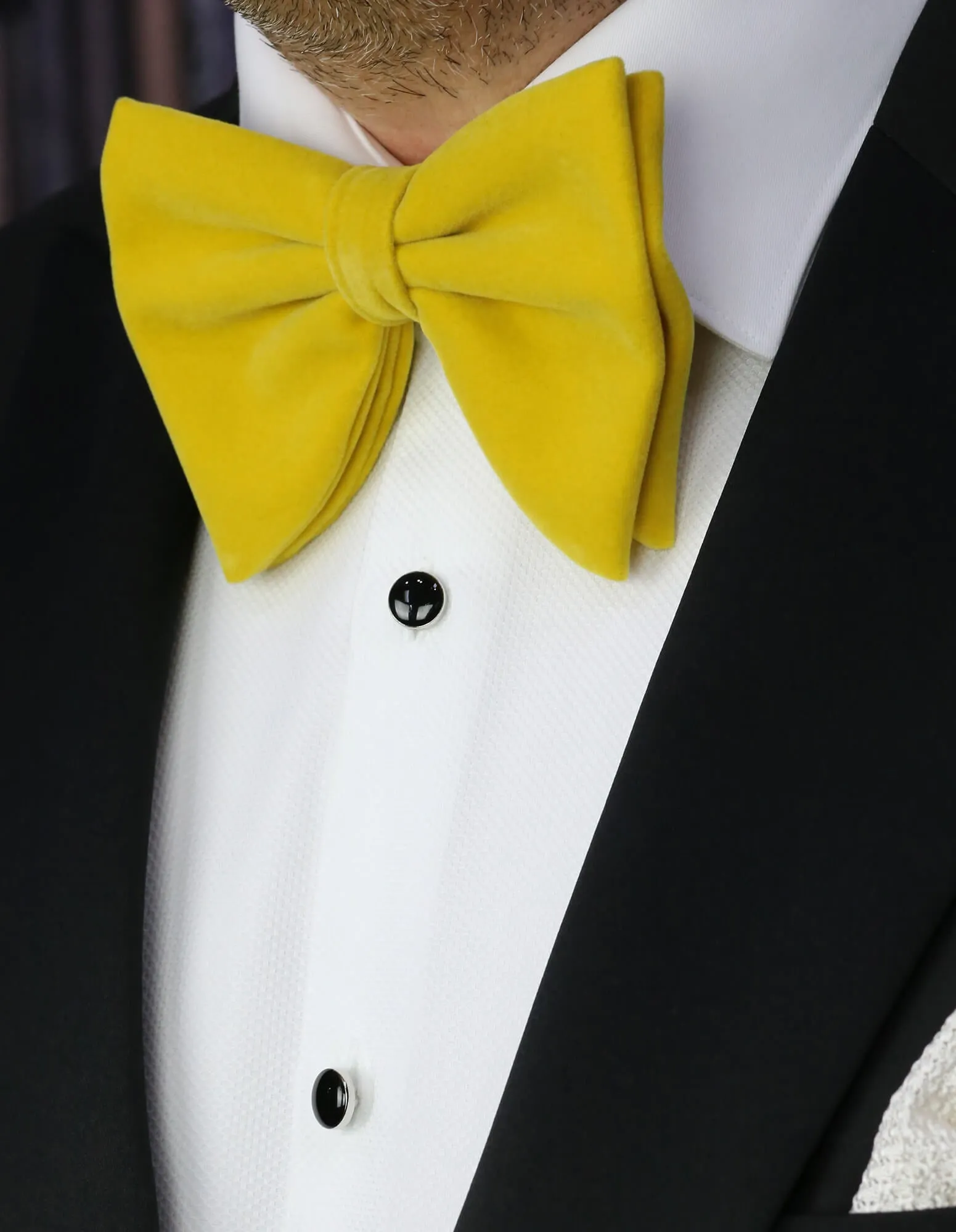 DCLIC Floppy Velvet Bow Tie - Mustard