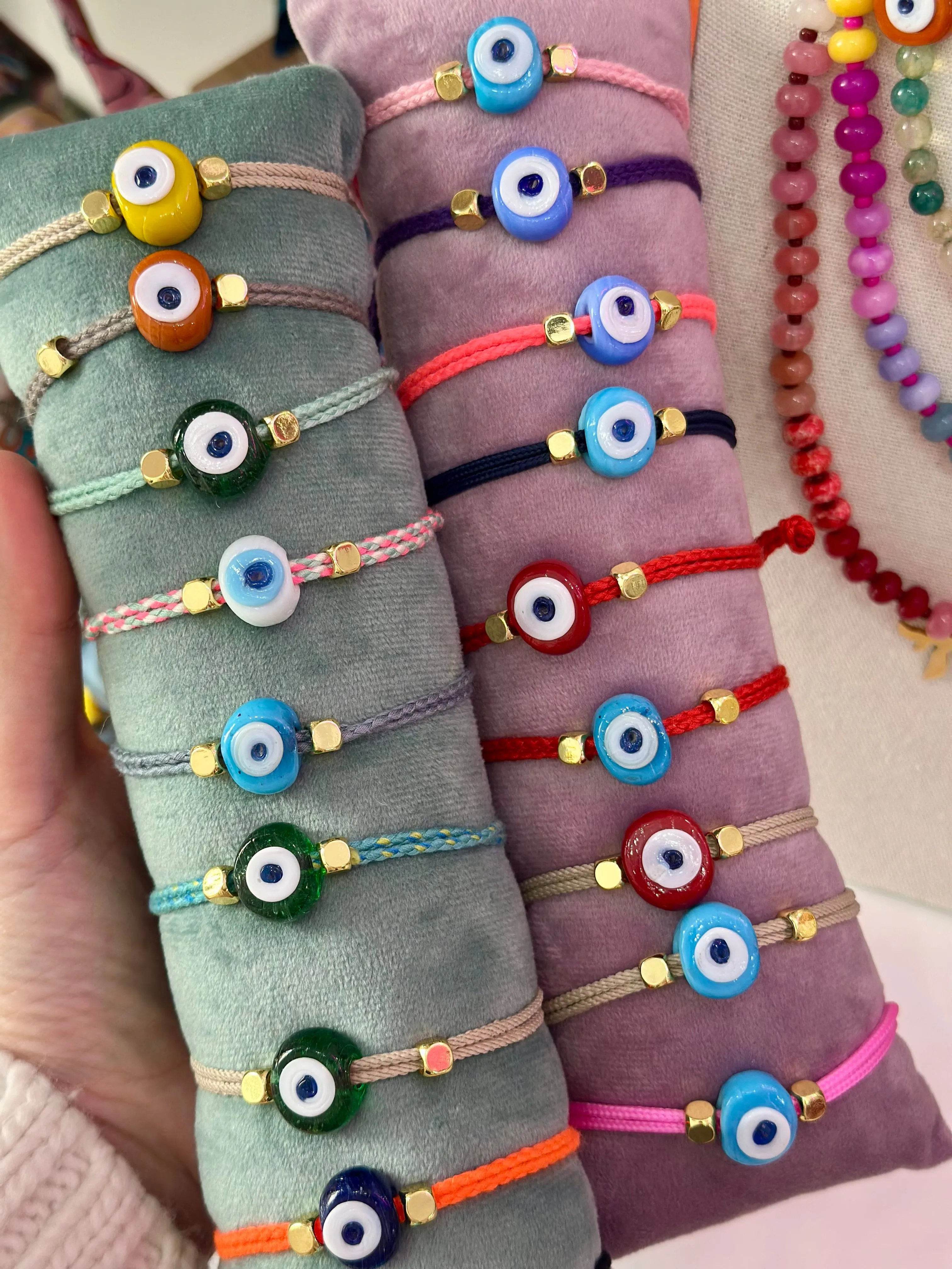 Greek eye bracelet purple small