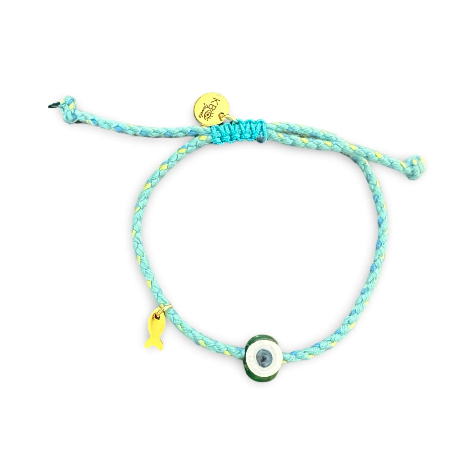 Mini greek eye bracelet green