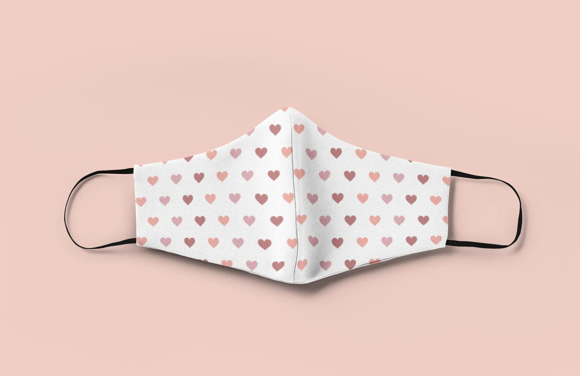 Pink Heart Pattern : Printed Tetra Shield Protection Mask (PACK OF 3)